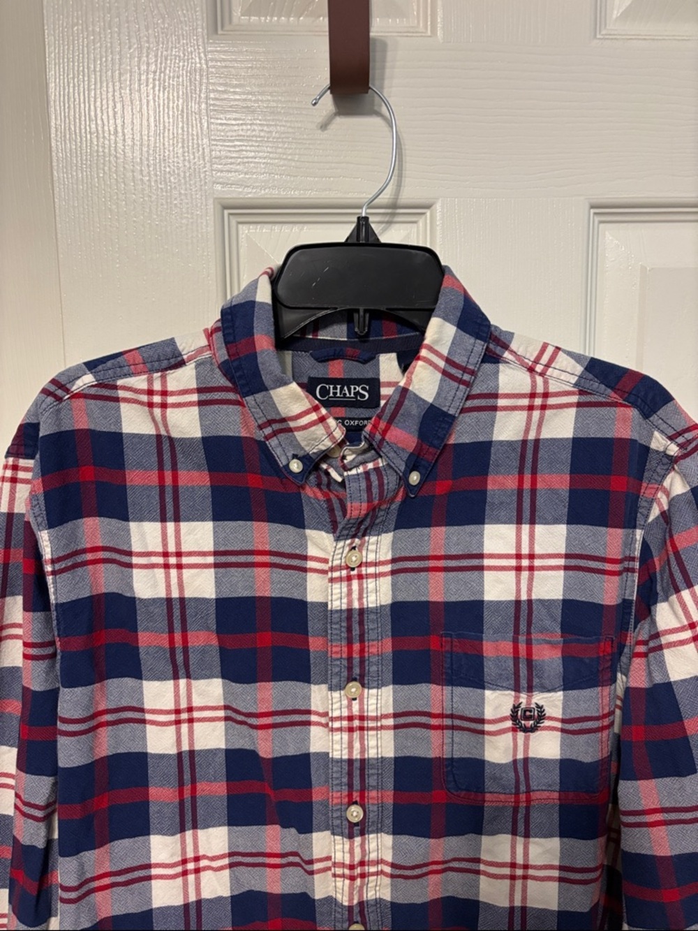 Chaps Classic Fit Plaid Oxford Shirt - Picture 2 of 7